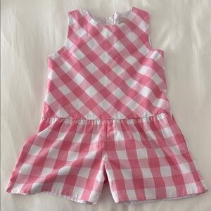 The Beaufort Bonnet Company Pink & White Gingham Sleeveless Romper